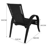 Conjunto Mesa De Centro 4 Cadeiras Vitória área Externa Preto - 3