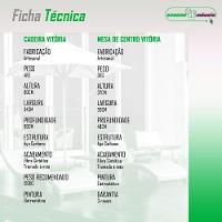 Conjunto Mesa De Centro 4 Cadeiras Vitória área Externa Preto - 8