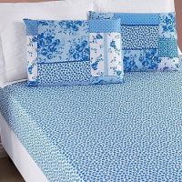 Jogo De Cama Lençol Bouti Estampado Casal Padrão 03 Peças - Azul Sereno - 2