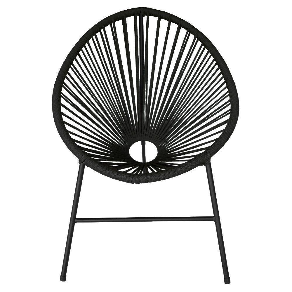 Conjunto 3 Cadeiras Para Area Externa Acapulco Aço Carbono Preto - 4