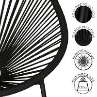 Conjunto 3 Cadeiras Para Area Externa Acapulco Aço Carbono Preto - 7