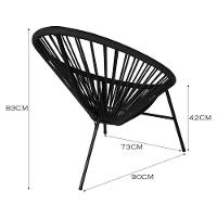 Conjunto 3 Cadeiras Para Area Externa Acapulco Aço Carbono Preto - 10