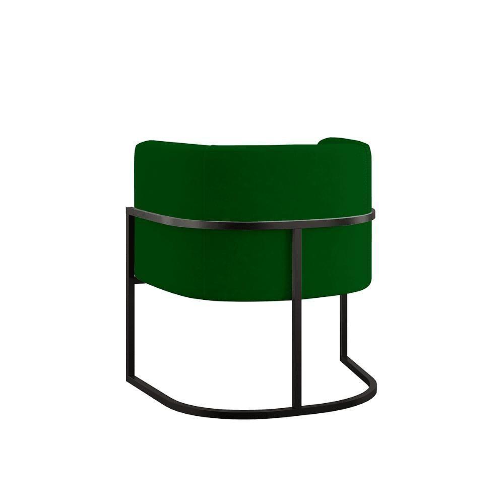 Kit 02 Poltronas Lua Sala Decorativa Base De Ferro Black Verde - 2
