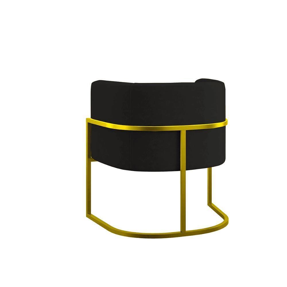 Kit 02 Cadeiras Poltrona Lua Para Sala Quarto Balaqui Decor Preto - 2