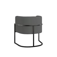Kit 02 Poltronas Lua Sala Decorativa Base Ferro Black Veludo Cinza - 2