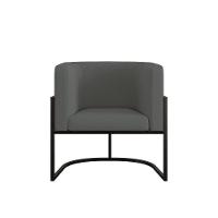 Kit 02 Poltronas Lua Sala Decorativa Base Ferro Black Veludo Cinza - 3