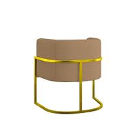 Kit 02 Poltronas Lua Sala Decorativa Base Ferro Gold Veludo Capuccino - 3