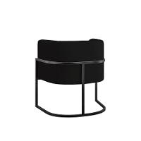 Kit 02 Poltronas Lua Sala Decorativa Base Ferro Black Veludo Preto - 2