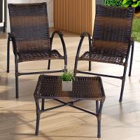 Conjunto De Mesa De Centro E 2 Cadeiras ônix área Externa Pedra Ferro - 1