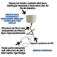 Abajur Luminária De Mesa Quarto Escritório Industrtial Bali - 3