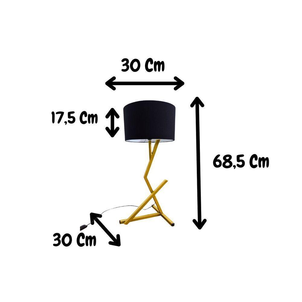 Luminária De Mesa Quarto Sala Escritório Dourado Bali - 4