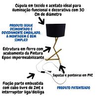 Luminária De Mesa Quarto Sala Escritório Dourado Bali - 2