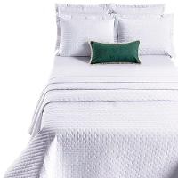 Kit Cobre Leito Colcha Quality King 3 Peças Percale 200 Fios Bordado - Branco - 2