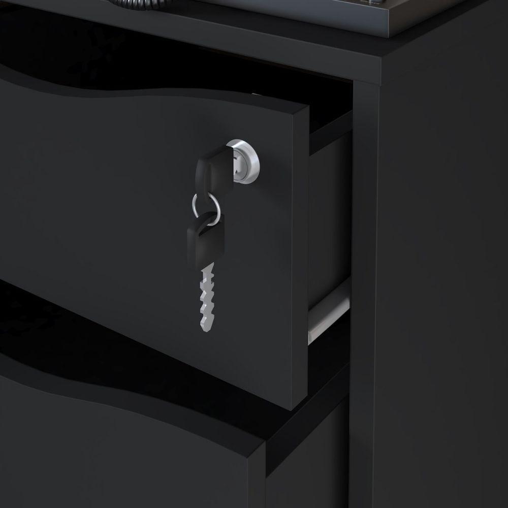 Gaveteiro Bit Para Escritório Com 4 Gavetas Preto - 5