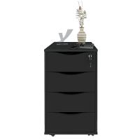 Gaveteiro Bit Para Escritório Com 4 Gavetas Preto - 1