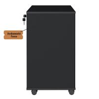 Gaveteiro Bit Para Escritório Com 4 Gavetas Preto - 8