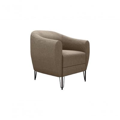 Poltrona Decorativa Kansas Veludo Light Capuccino B-255