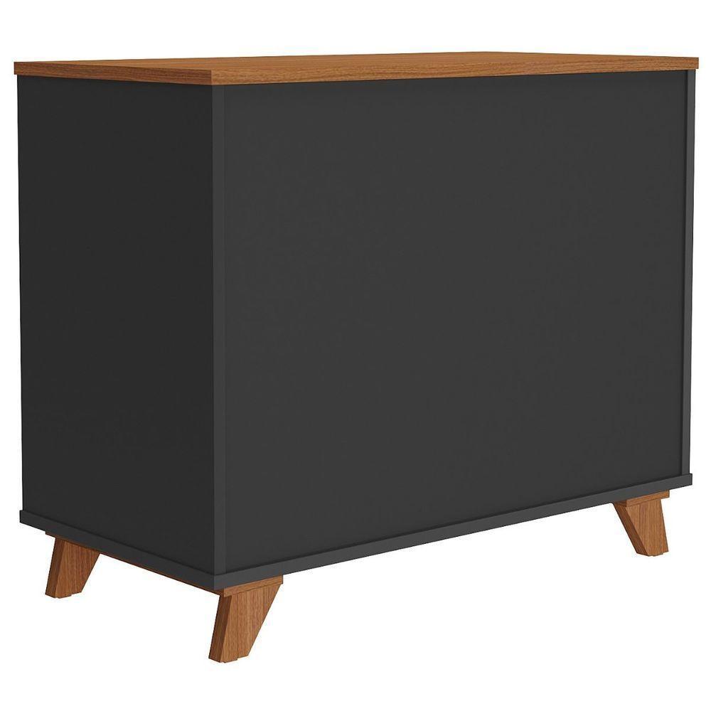 Balcão Gaveteiro Com Porta Lugano Freijó/preto - 3