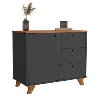 Balcão Gaveteiro Com Porta Lugano Freijó/preto - 2