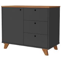 Balcão Gaveteiro Com Porta Lugano Freijó/preto