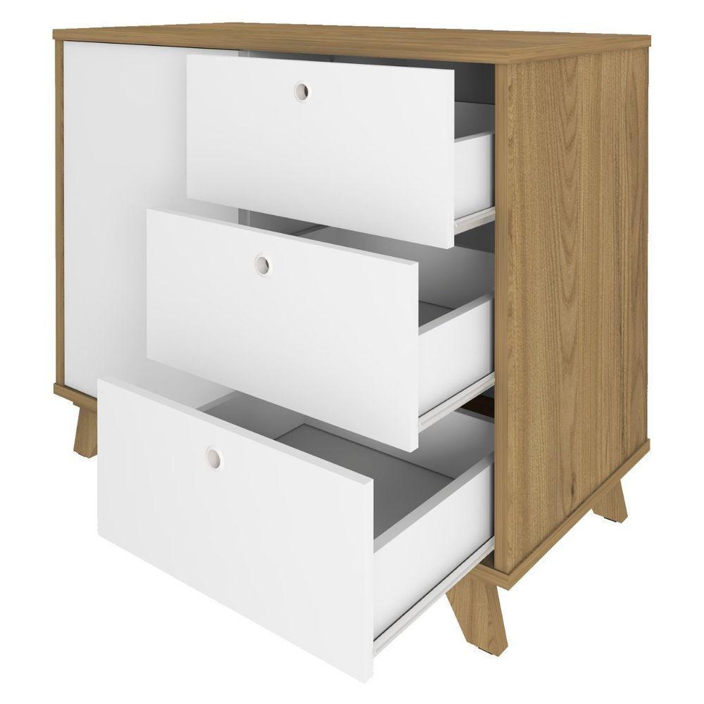 Balcão Gaveteiro Com Porta Lugano Olmo/branco - 7