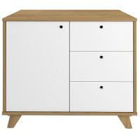 Balcão Gaveteiro Com Porta Lugano Olmo/branco - 1