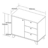 Balcão Gaveteiro Com Porta Lugano Olmo/branco - 9