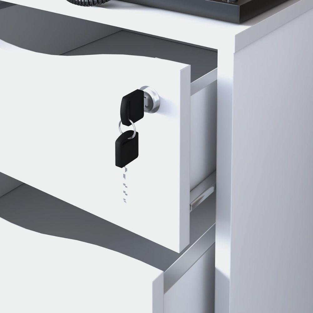 Gaveteiro Bit Para Escritório Com 4 Gavetas Branco - 10