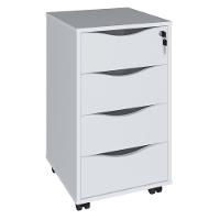 Gaveteiro Bit Para Escritório Com 4 Gavetas Branco - 1