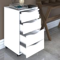Gaveteiro Bit Para Escritório Com 4 Gavetas Branco - 8