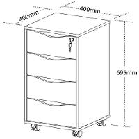Gaveteiro Bit Para Escritório Com 4 Gavetas Branco - 9
