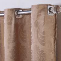 Cortina Turin Jacquard Semiblackout Floral 3,00x2,80m Para Sala Quarto Varão 3m Ilhóses - Avelã - 2