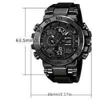 Relógio Digital Resistente à água 50m Duplo Display Alarme Preto - 3