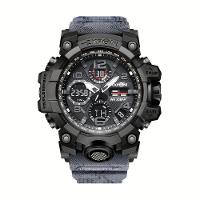 Relógio Esportivo Com Duplo Display E Luz Noturna Led Calendário Cronômetro Azul - 1