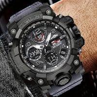 Relógio Esportivo Com Duplo Display E Luz Noturna Led Calendário Cronômetro Azul - 2