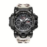 Relógio Esportivo Com Duplo Display E Luz Noturna Led Calendário Cronômetro Branco - 1