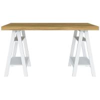 Escrivaninha Art Ii Mesa Estilo Cavalete Com Prateleiras Olmo branco - 1