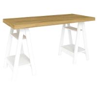 Escrivaninha Art Ii Mesa Estilo Cavalete Com Prateleiras Olmo branco - 3