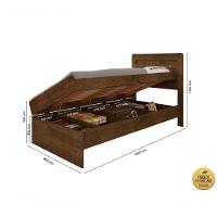 Cama Solteiro Baú E Colchão Solt. D20 Larissa Mdf/mdp Malbec - 5