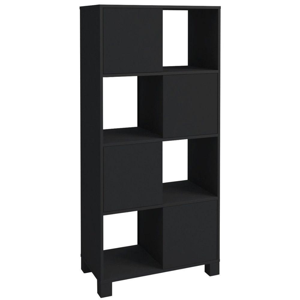 Armário Estante Com 4 Nichos 4 Portas Wally Preto - 8