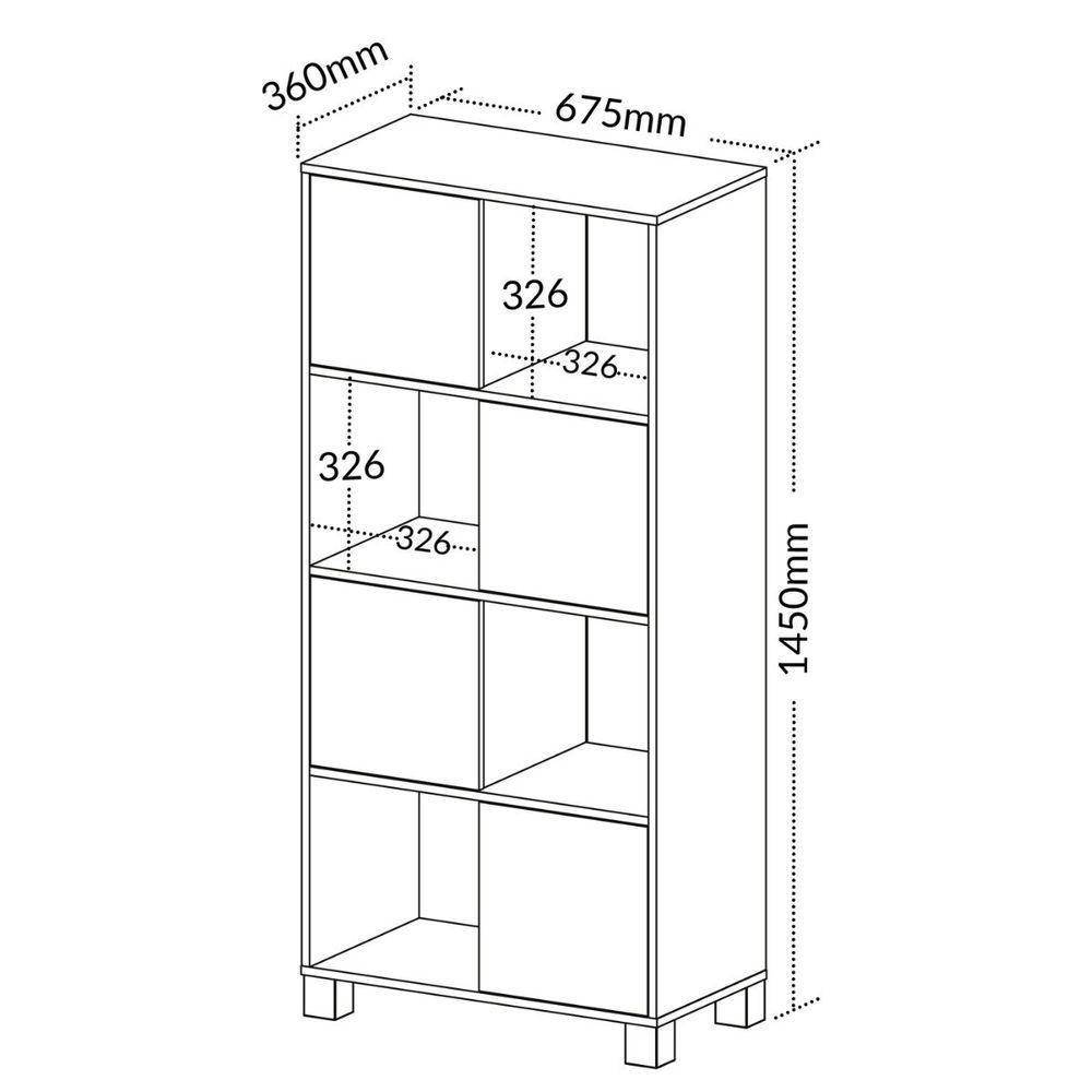 Armário Estante Com 4 Nichos 4 Portas Wally Preto - 9