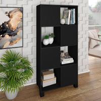 Armário Estante Com 4 Nichos 4 Portas Wally Preto - 2