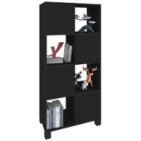 Armário Estante Com 4 Nichos 4 Portas Wally Preto - 10