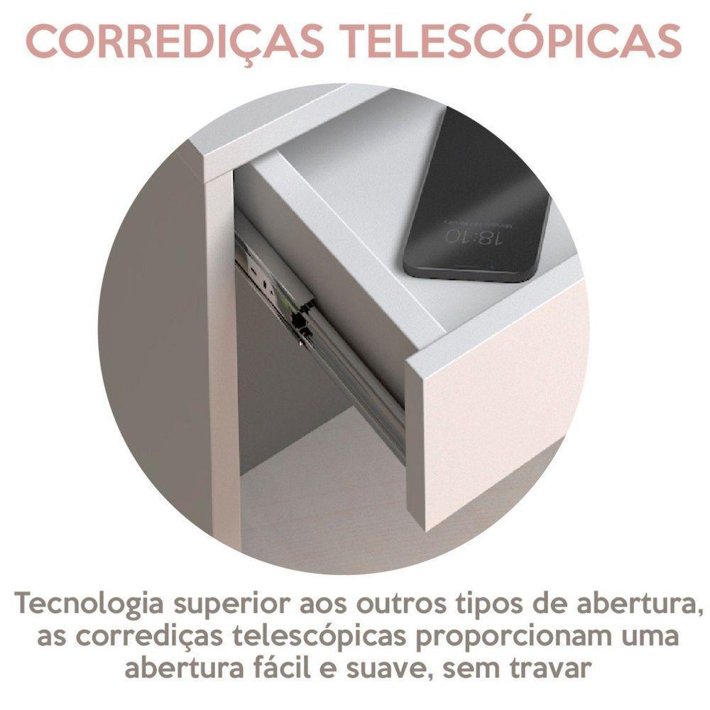 Escrivaninha College Ii Office Mesa De Estudos Com Gavetas Branco - 4