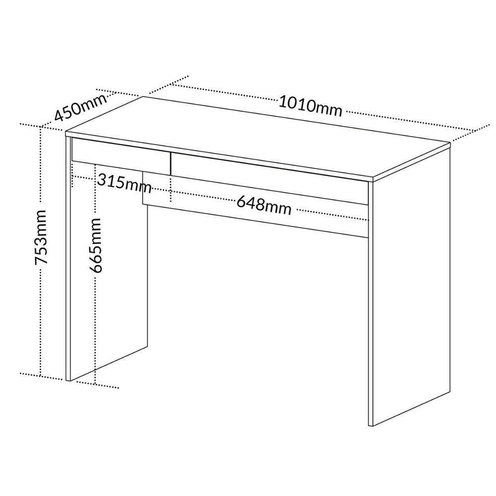 Escrivaninha College Ii Office Mesa De Estudos Com Gavetas Branco - 8