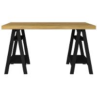 Escrivaninha Art Ii Mesa Estilo Cavalete Com Prateleiras Olmo Preto - 3