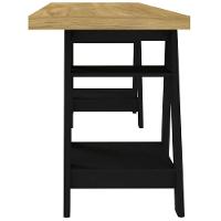 Escrivaninha Art Ii Mesa Estilo Cavalete Com Prateleiras Olmo Preto