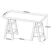 Escrivaninha Art Ii Mesa Estilo Cavalete Com Prateleiras Olmo Preto - 6