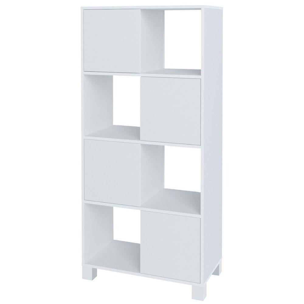 Armário Estante Com 4 Nichos 4 Portas Wally Branco - 5