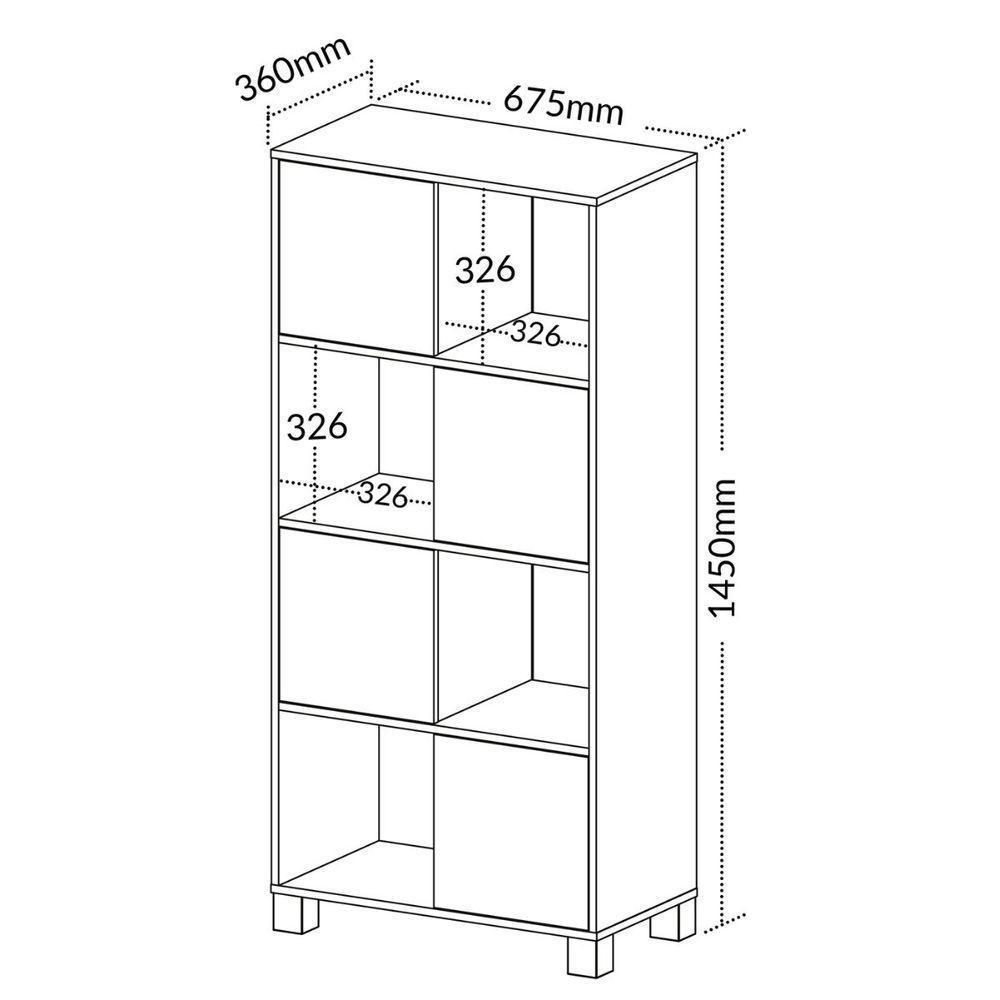 Armário Estante Com 4 Nichos 4 Portas Wally Branco - 7